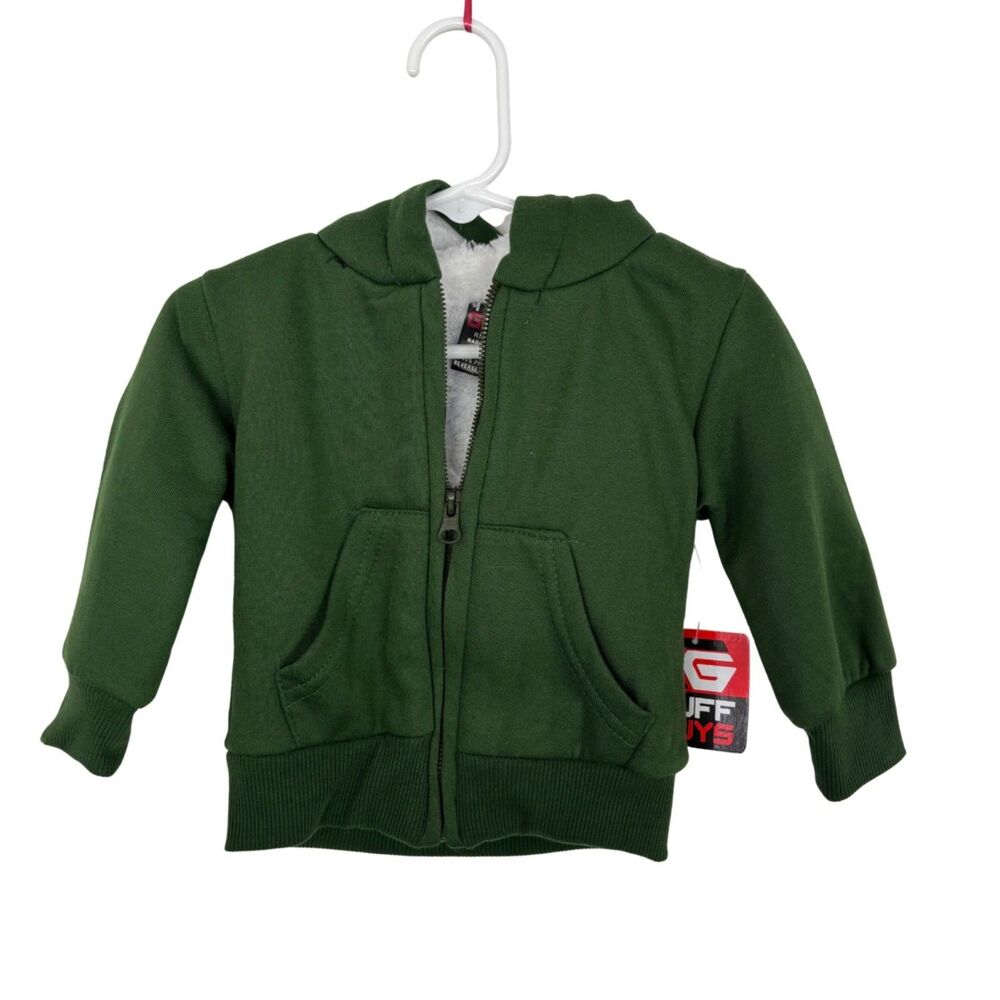 NWT Tuff Guys Green Sweatshirt Faux Sherpa Lined Baby Boy 18 Months